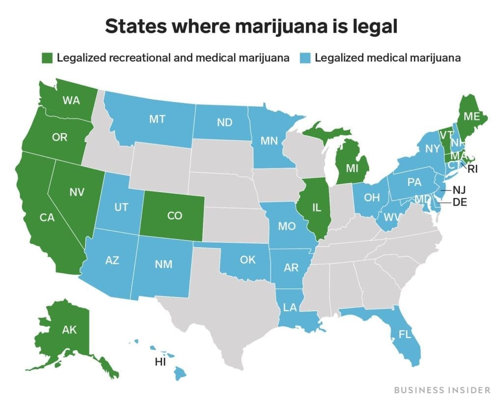 States where cannabis is legal
